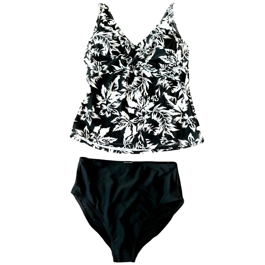 Kathy Ireland Tankini Bikini Set Matching Top Bottom 2-Piece Floral Swimwear