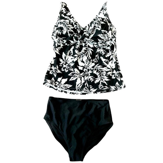 Kathy Ireland Tankini Bikini Set Matching Top Bottom 2-Piece Floral Swimwear