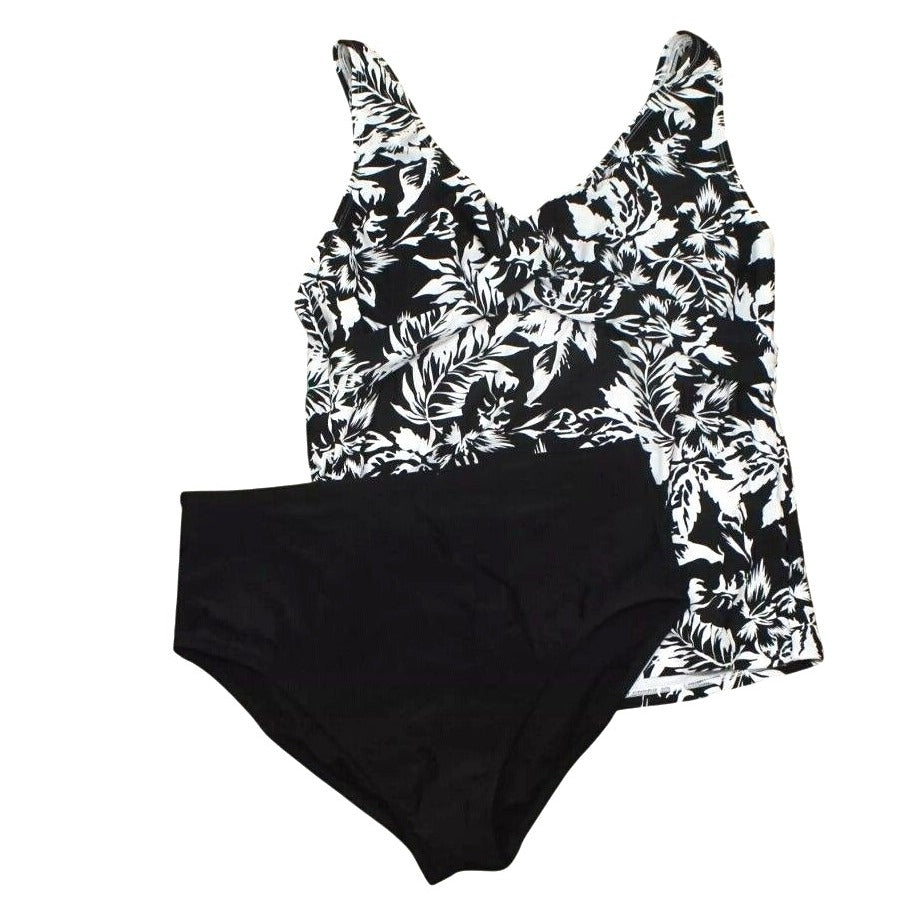 Kathy Ireland Tankini Bikini Set Matching Top Bottom 2-Piece Floral Swimwear