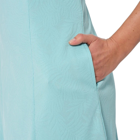 Greg Norman Dress Sporty Quarter Zip Mini Sleeveless Palm Texture Athleisure