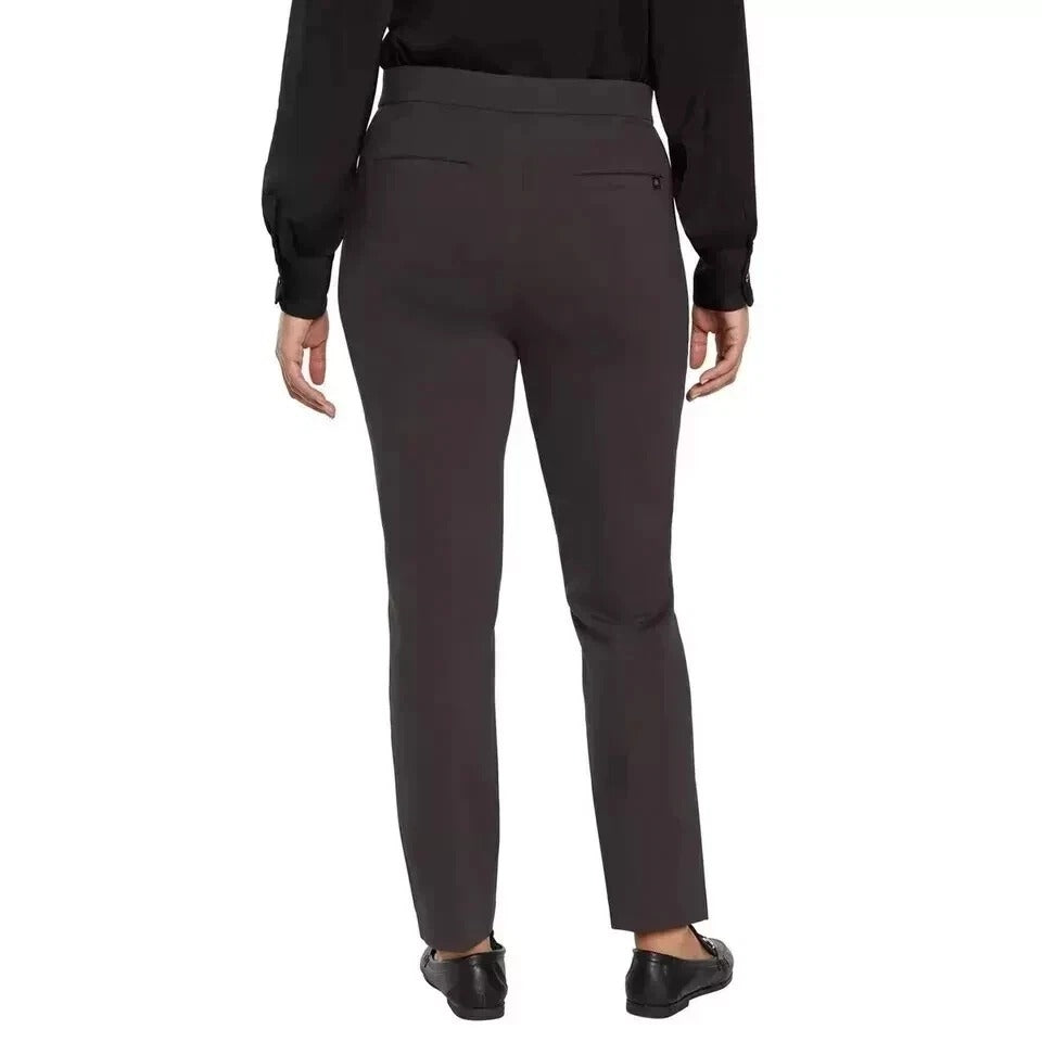 Banana Republic Women's Trousers Straight Leg Ponte Pants Flat Front Slacks Brown