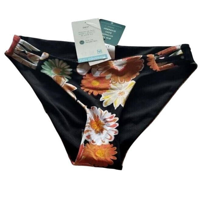 Roxy Criss Cross Hipster Antrhacite Boogie Chillin Bikini Bottom Swimwear