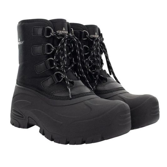 Staheekum Mens Winter Snow Boots Waterproof Insulated Outdoor Faux Fur Black