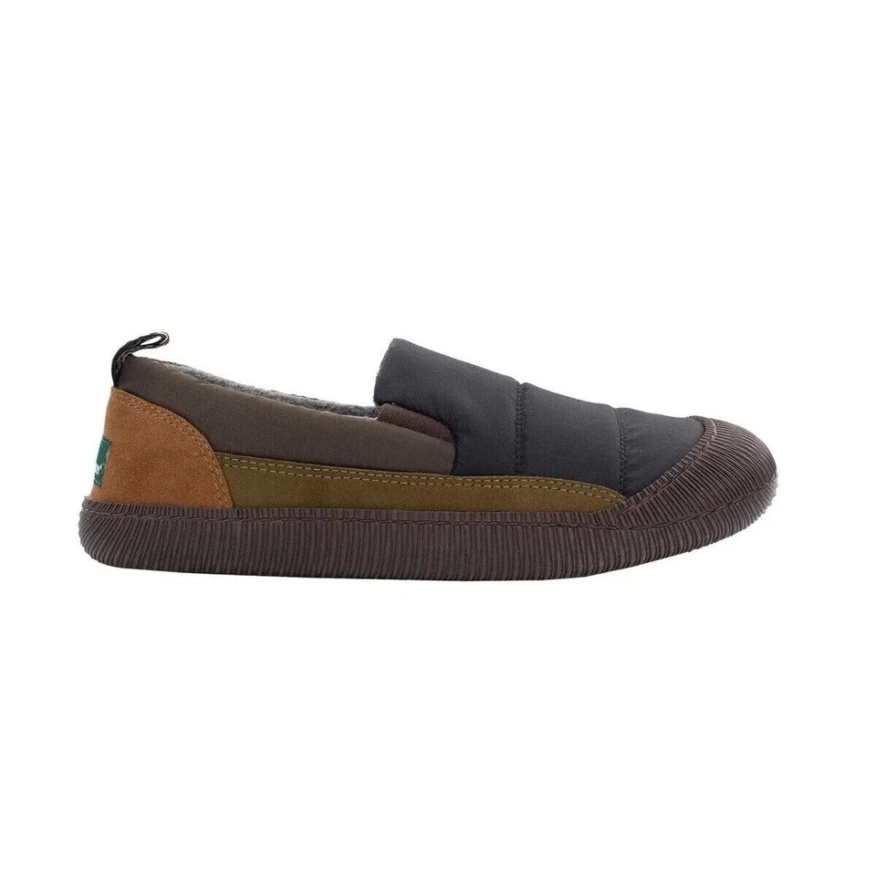 Staheekum Mens Puff Slip-On Shoes Suede Water-Repellent Quilted Outdoor Black