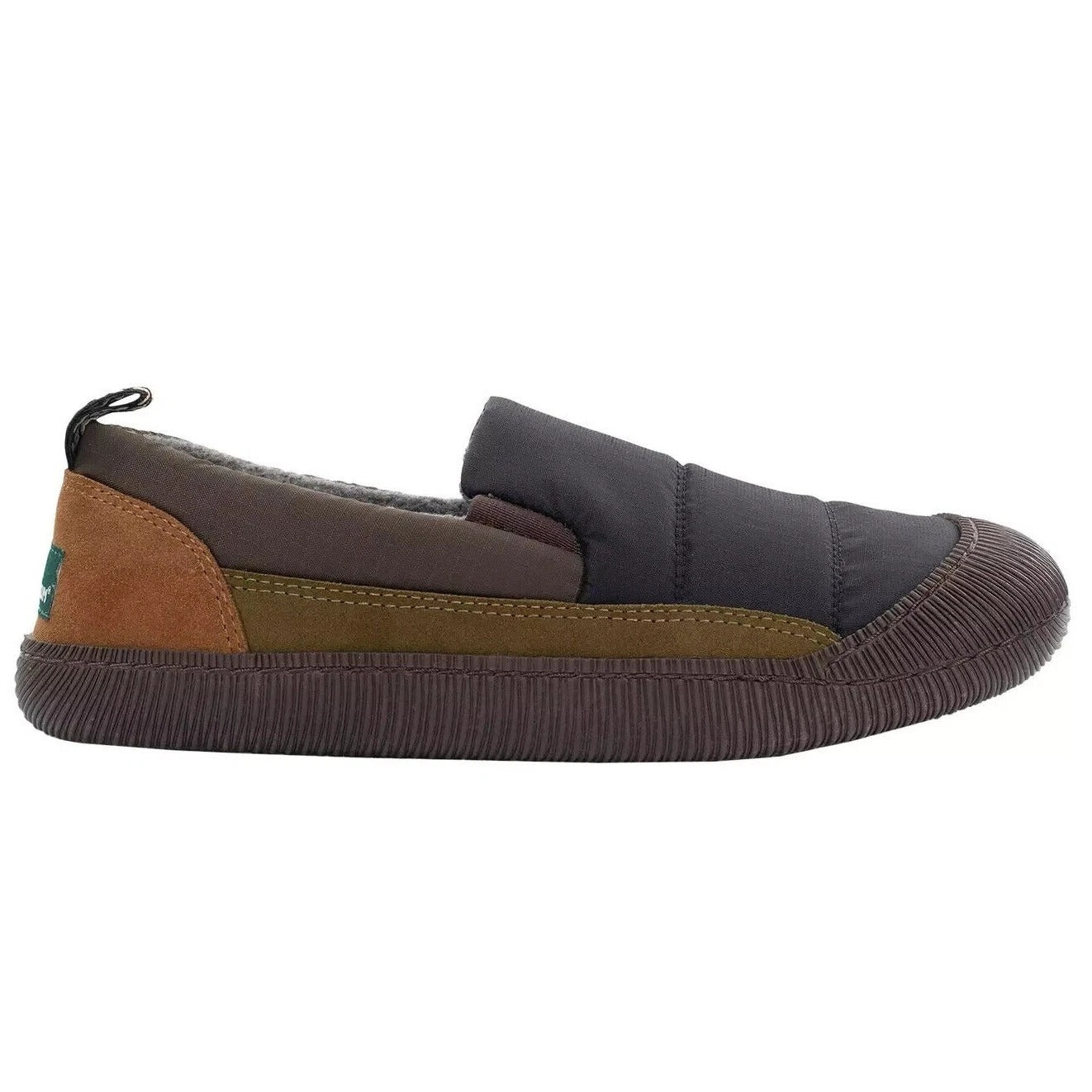 Staheekum Mens Puff Slip-On Shoes Suede Water-Repellent Quilted Outdoor Black