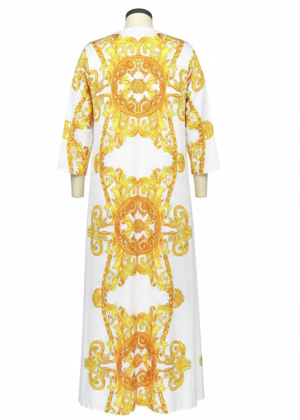 Baroque Swimwear Set Plunge Halter Neck One-Piece Longline Swim Cover-Up