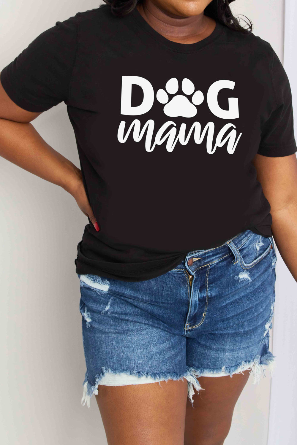 DOG MAMA 100% Cotton Graphic Short-sleeve Tee Shirt (Plus Size Available)