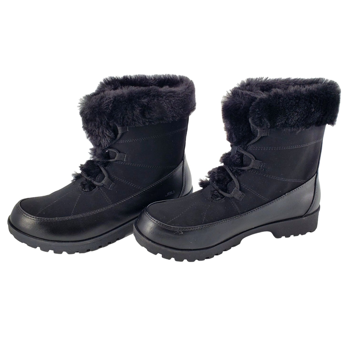 JBU Boots Womans Faux Fur Winter Snow Outdoor Combat Water Resistant Shoe Jambu
