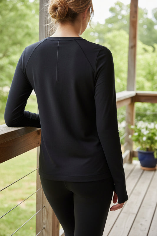 Mondetta Women's Long Sleeve Active Top Thumb Holes Athletic Shirt Anti-odor Activewear