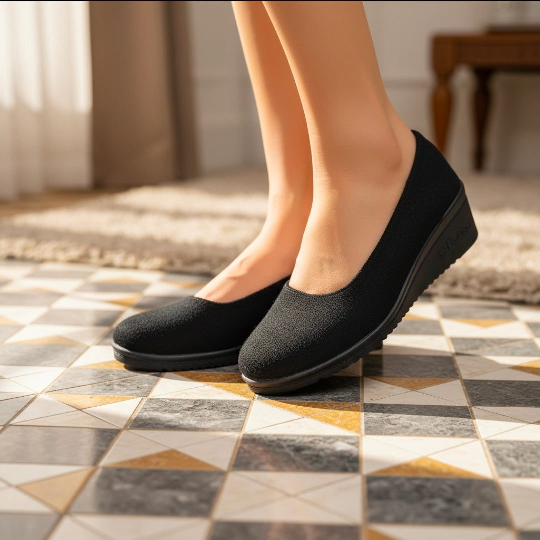 Soft Round Toe Ballet Shoes Classic Low Wedge Flats Minimalist Slip-On Shoes