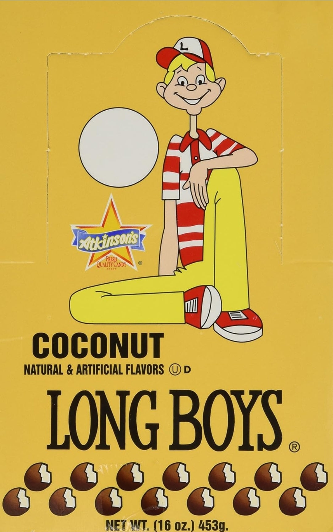 Atkinson Long Boy Coconut Caramel Candy, 48CT Box