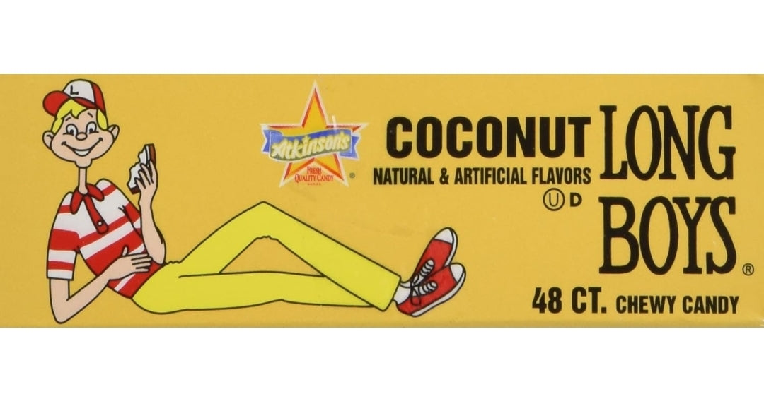 Atkinson Long Boy Coconut Caramel Candy, 48CT Box