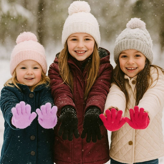 Cat & Jack 3-pack Girls Winter Kids Gloves Tech-Touch Children Snow Mittens