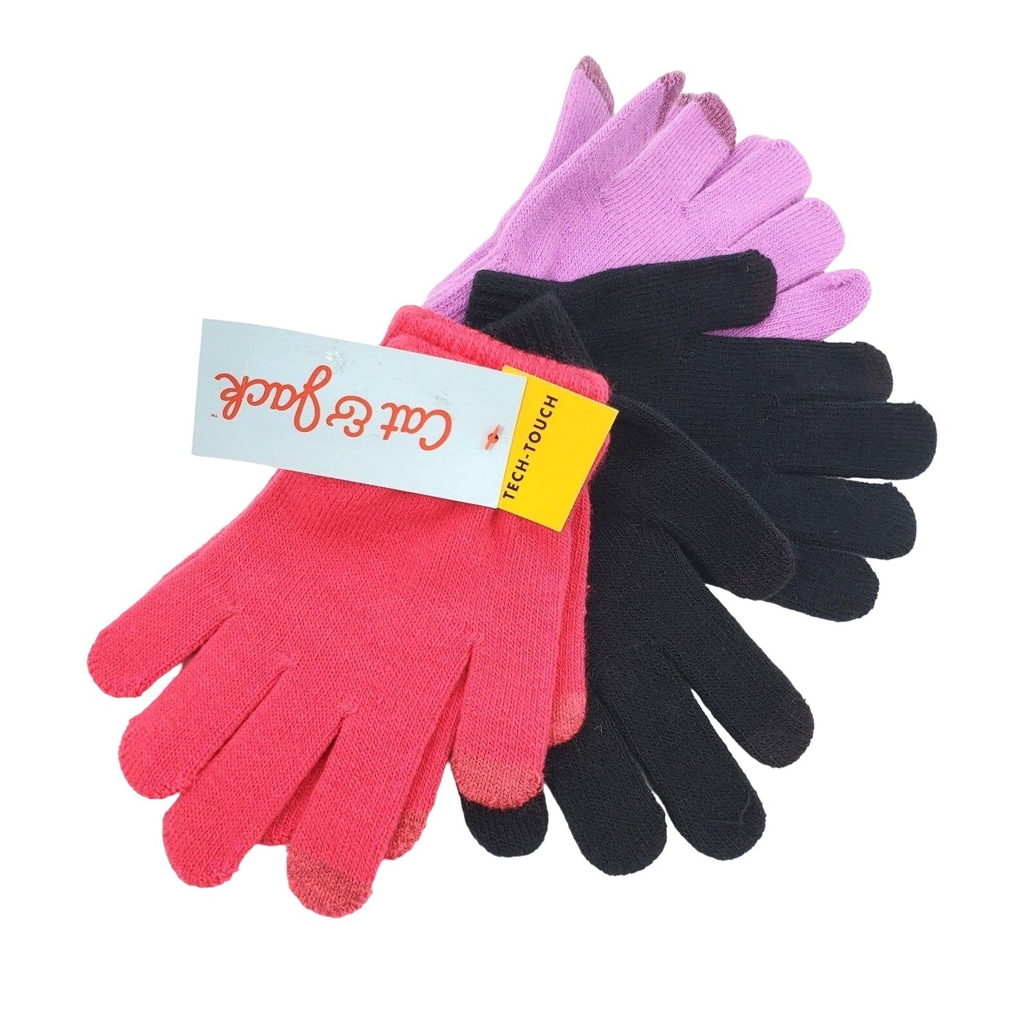 Cat & Jack 3-pack Girls Winter Kids Gloves Tech-Touch Children Snow Mittens