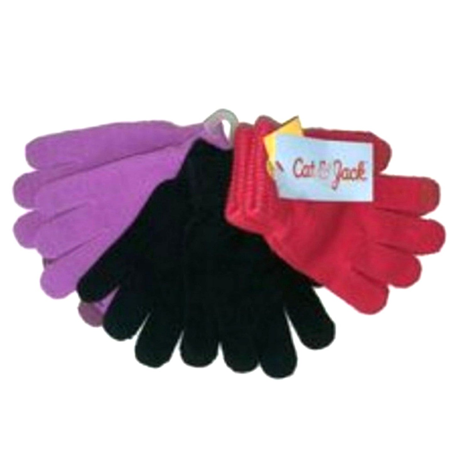 Cat & Jack 3-pack Girls Winter Kids Gloves Tech-Touch Children Snow Mittens