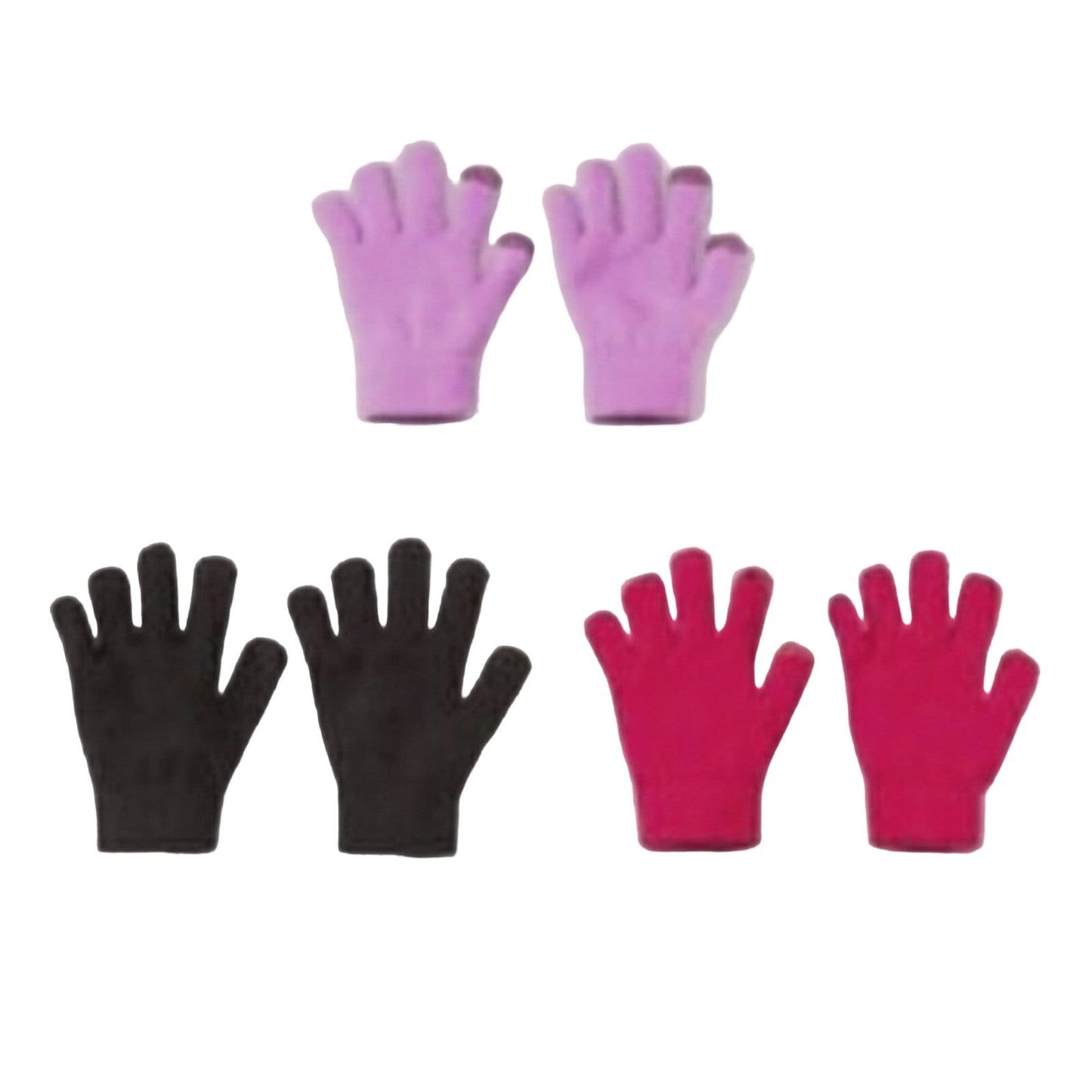 Cat & Jack 3-pack Girls Winter Kids Gloves Tech-Touch Children Snow Mittens