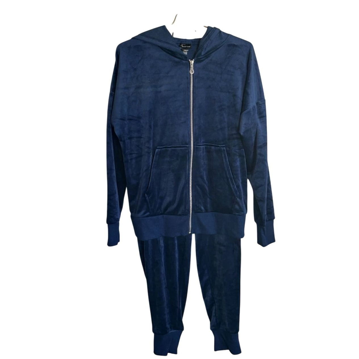 Felin Velour Zip Hoodie Jacket Matching Jogger Pants 2 Piece Set Tracksuit