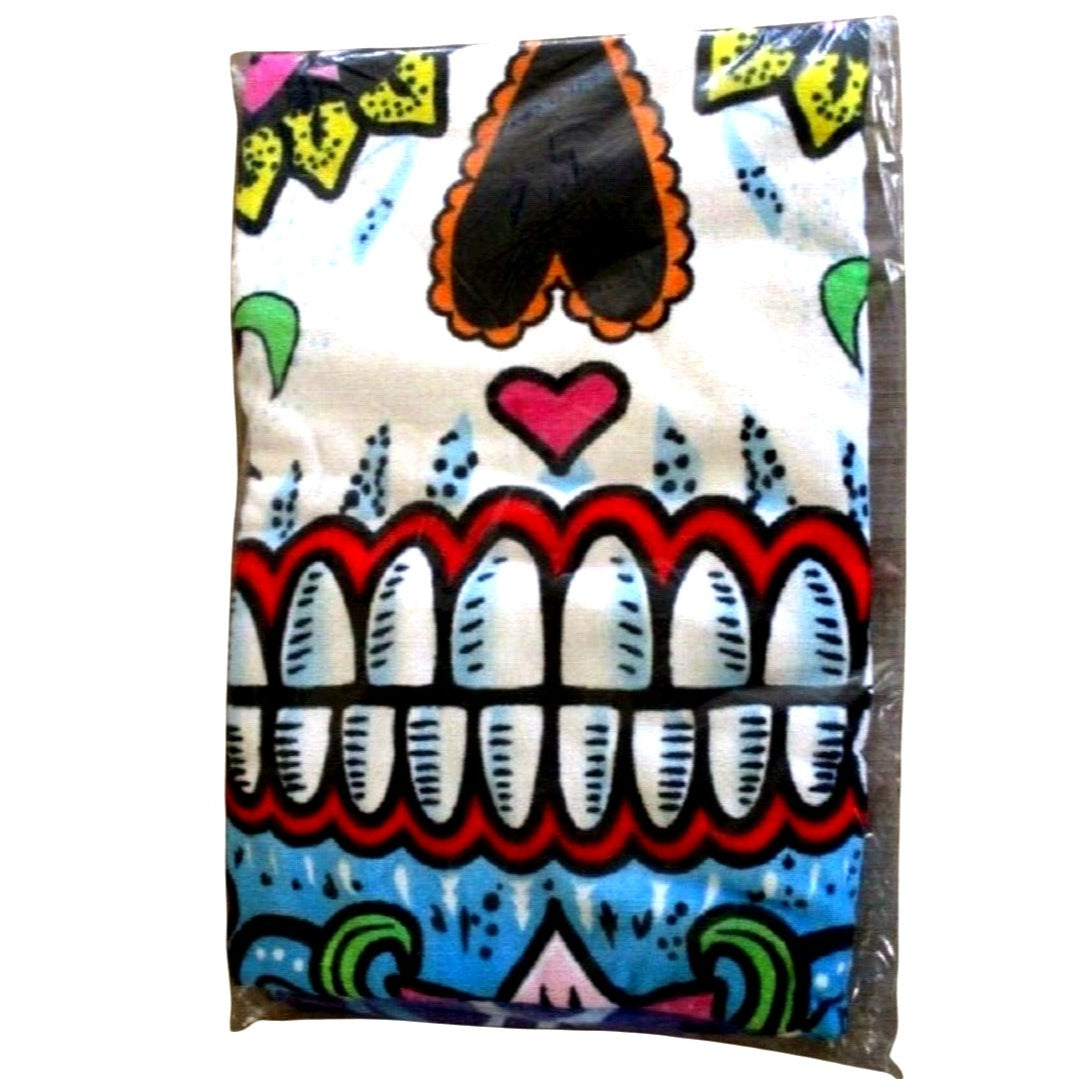 Sugar Skull Beach Towel 30 x 60 Day of the Dead Novelty Beach Bath Pool Home