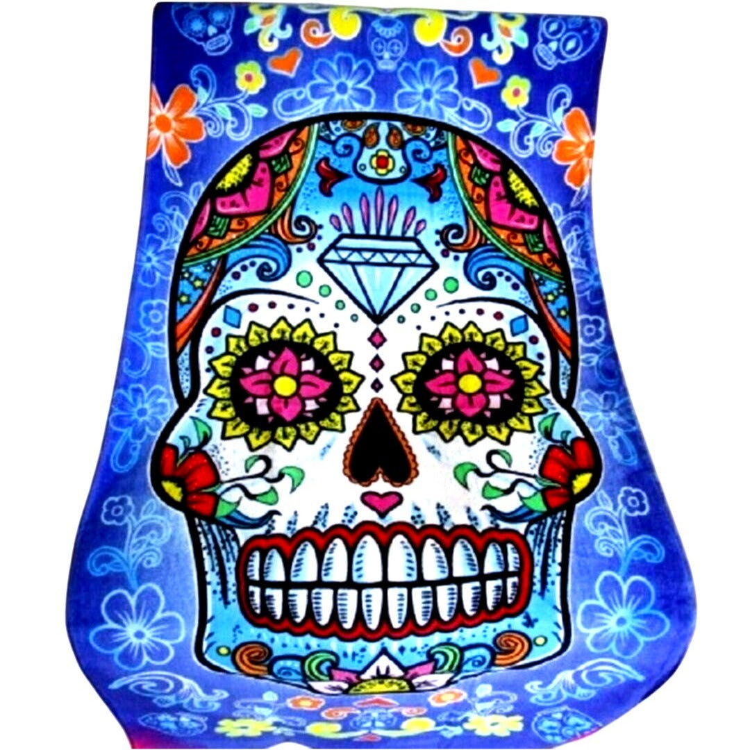 Sugar Skull Beach Towel 30 x 60 Day of the Dead Novelty Beach Bath Pool Home