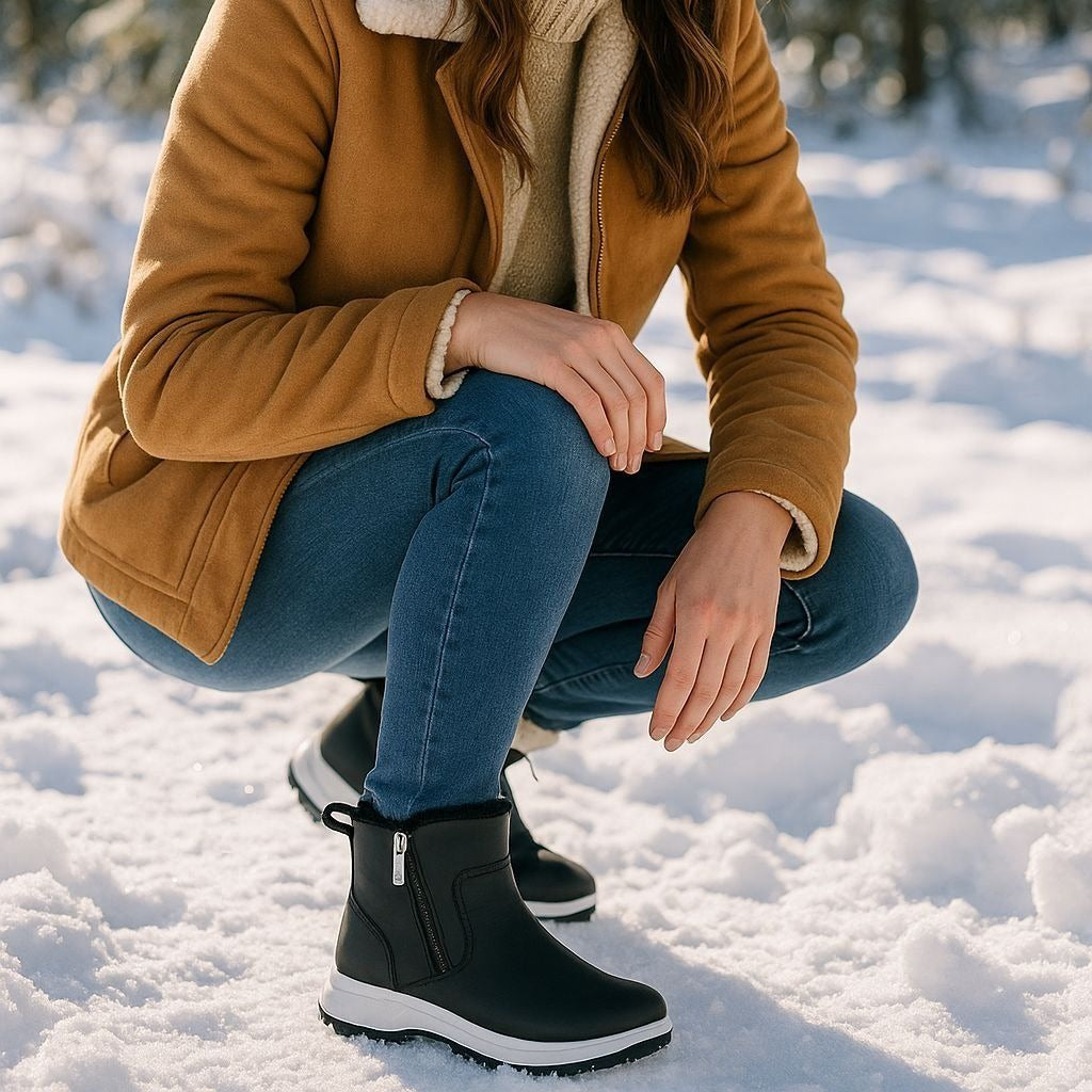 Khombu Boots Womens Fuzzy Sienna Winter Snow Rain Vegan Leather Faux Fur Shoes