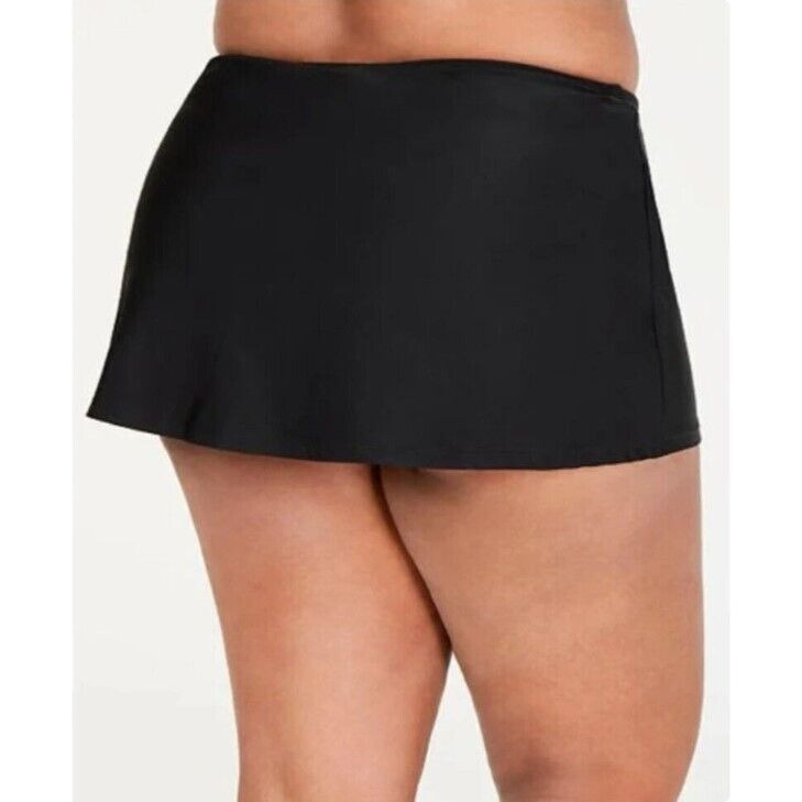 Island Escape Bikini Bottom Swim Skirt Plus-size Skirtini Mini Swimwear Black