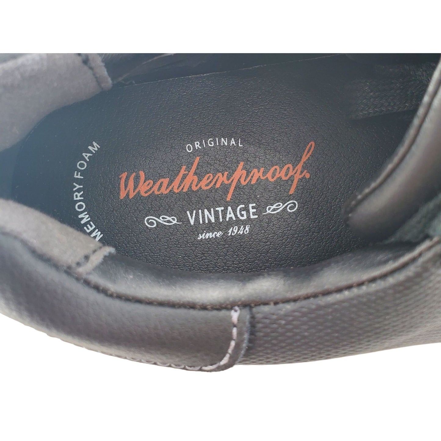 WEATHERPROOF Vintage Leather Sneakers Mens Athleisure Casual Shoes Black