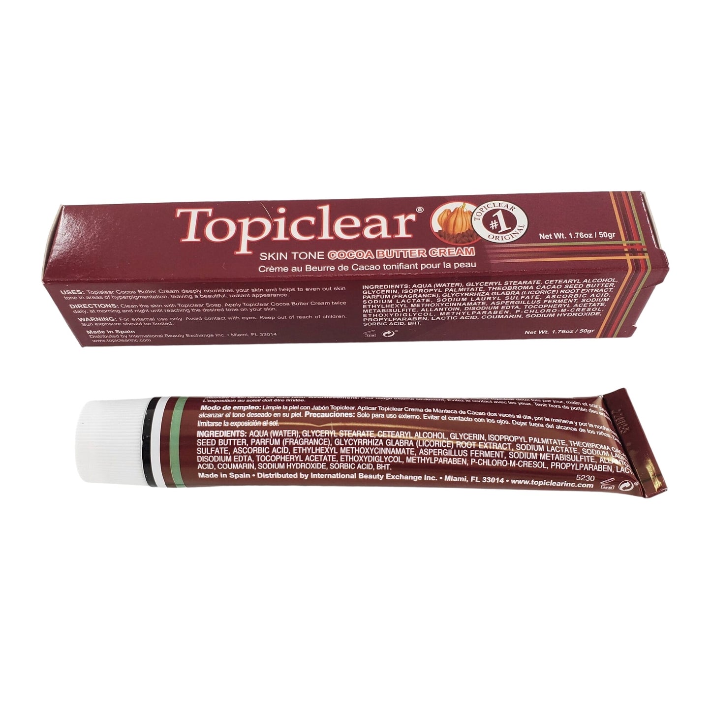 Topiclear Skin Tone Cocoa Butter Cream - Tube 1.76 oz