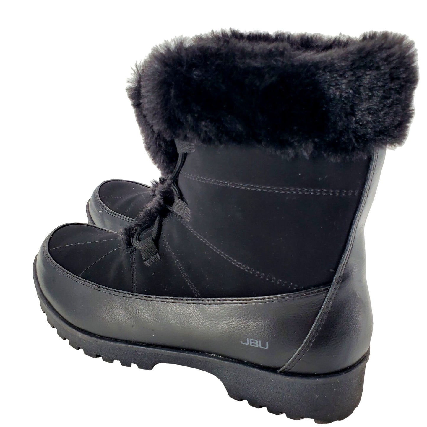 JBU Boots Womans Faux Fur Weather Ready Outdoor Combat Water Resistant Shoes