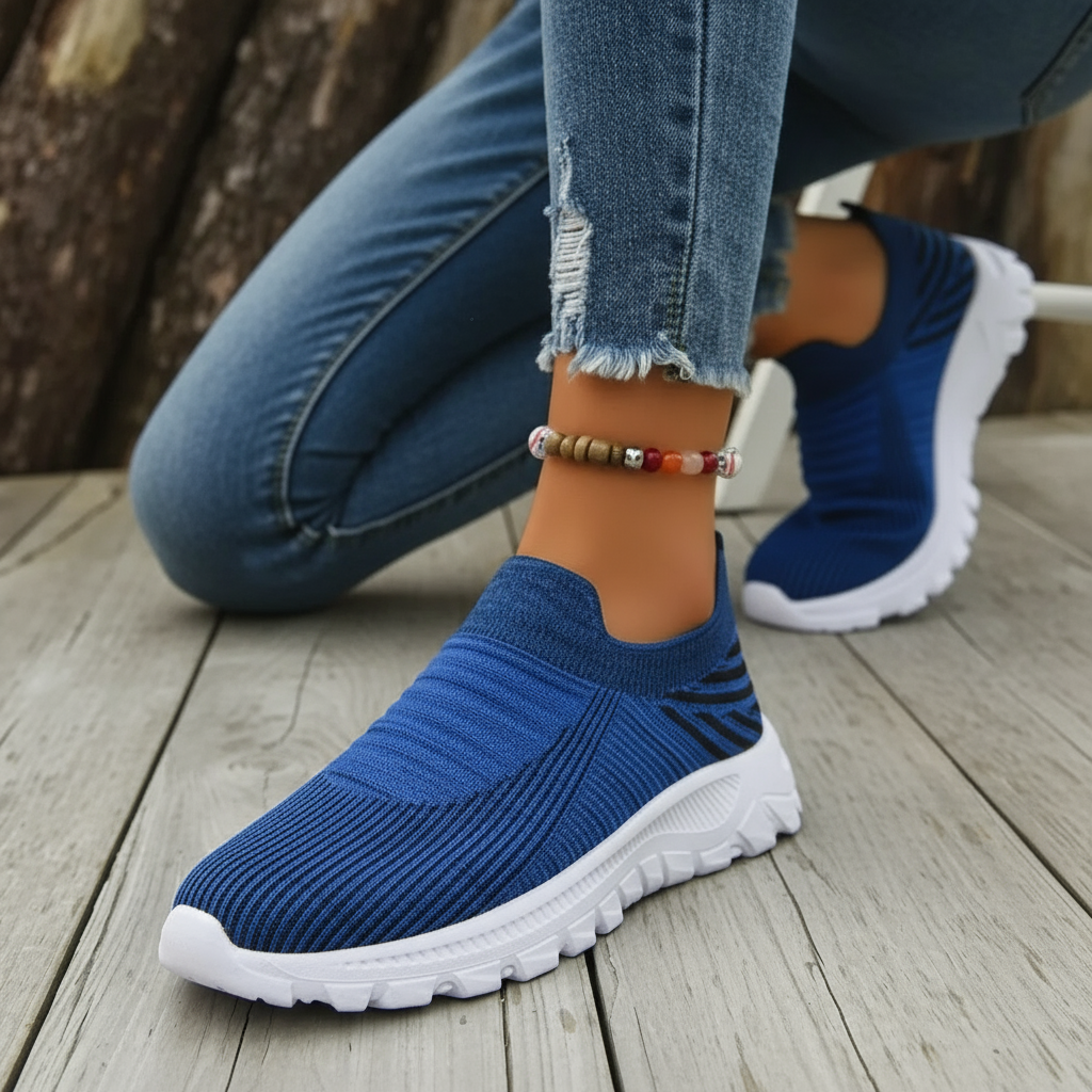 Mesh Knit Slip-on Sneakers Breathable Athleisure Sporty Shoes Casual Athletic