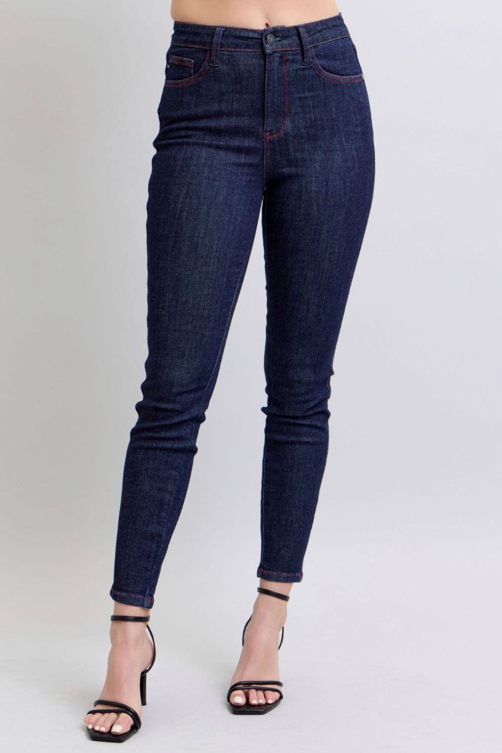 Judy Blue Heart Pocket Skinny High-Rise Stretch Denim Jeans Slim Ankle Pants