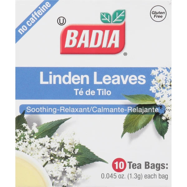 Badia Tea Linden Leaves Orange Leaf Soothing Relaxant Herbal Caffeine Free Bags