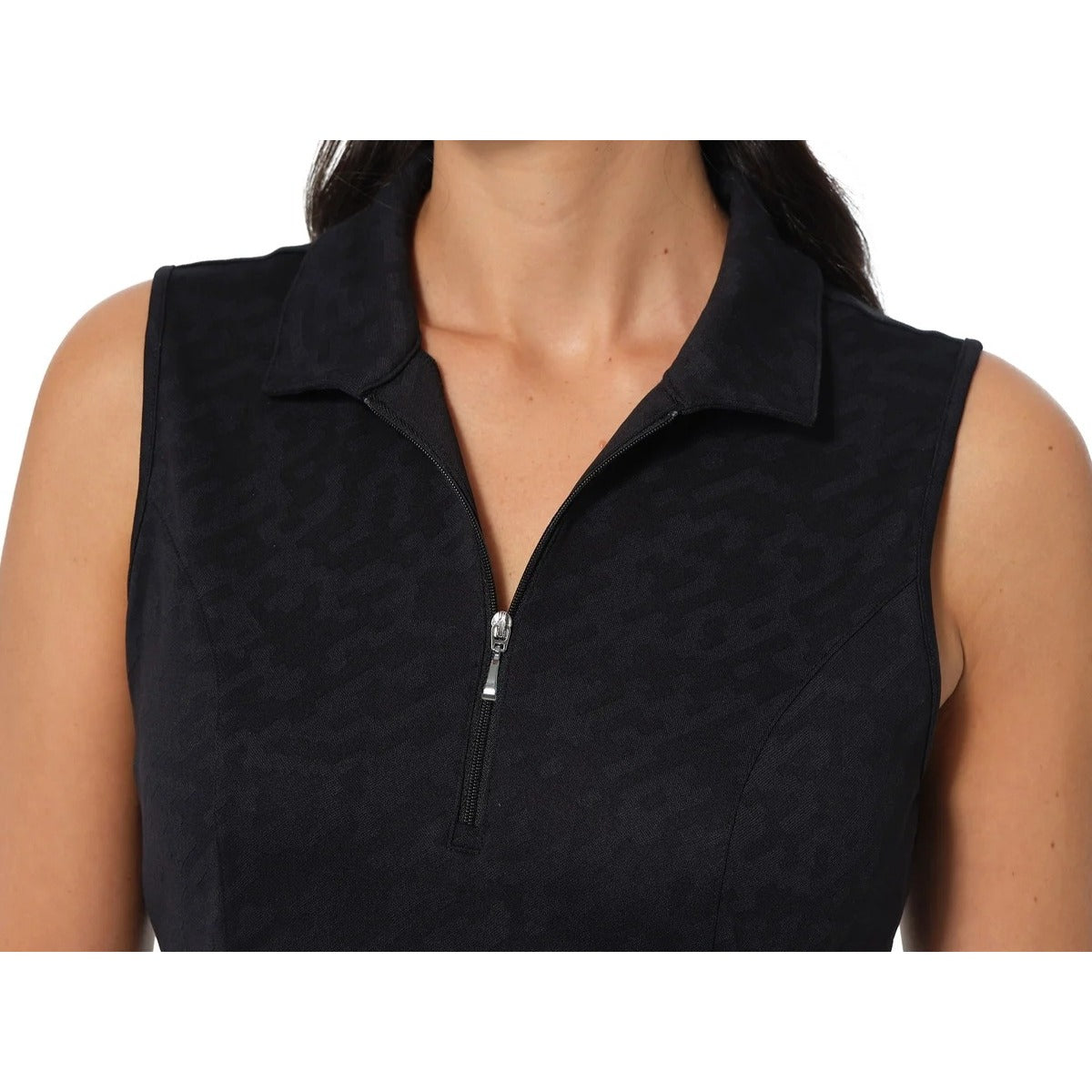 Greg Norman Dress Quarter Zip Tennis Mini Sleeveless Texture Athleisure