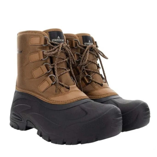 Staheekum Mens Winter Snow Boots Waterproof Insulated Outdoor Faux Fur Brown