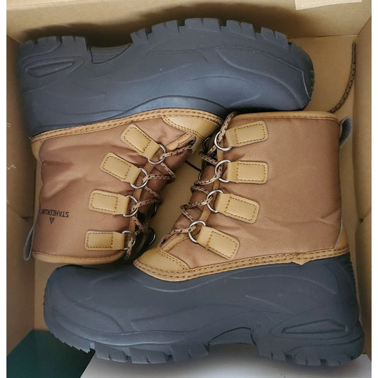 Staheekum Mens Winter Snow Boots Waterproof Insulated Outdoor Faux Fur Brown