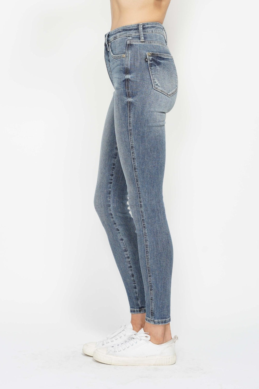 Skinny Judy Blue High-Rise Tummy Control Stretch Denim Jeans Slim Ankle Pants