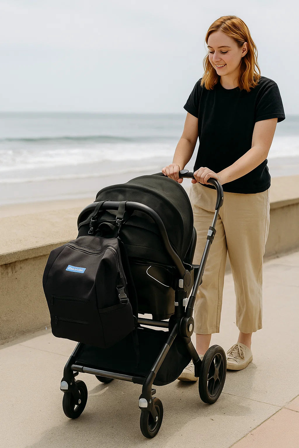 Aquaroo Diaper Bag 6-Piece Set Water-Resistant All Weather Outdoor Travel Backpack With Changing Pad