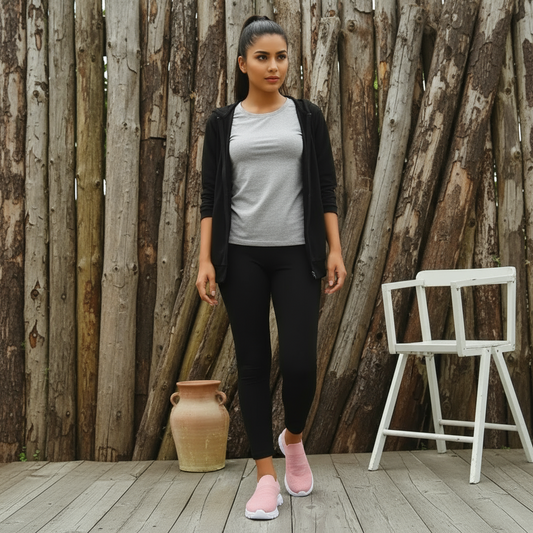 Mesh Knit Slip-on Sneakers Breathable Athleisure Sporty Shoes Casual Athletic