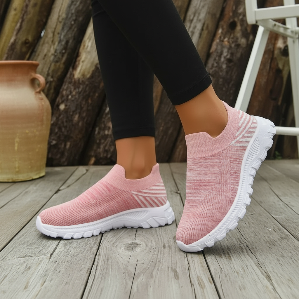 Mesh Knit Slip-on Sneakers Breathable Athleisure Sporty Shoes Casual Athletic