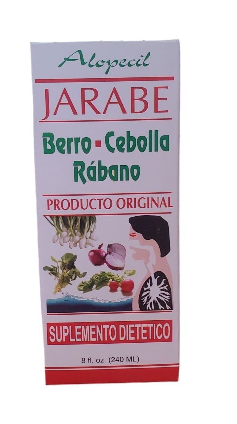 Watercress Onion Radish Syrup Berro Cebolla Rabano Original Product Alopecil 8oz