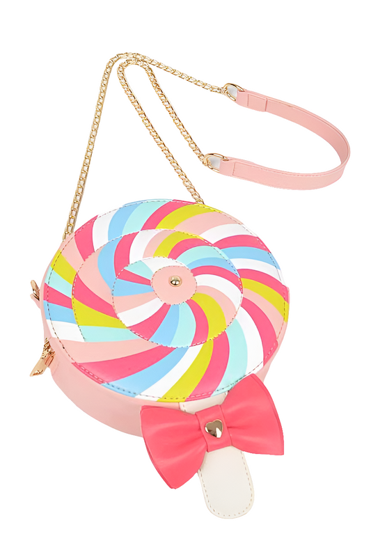 Lollipop Candy Convertible Crossbody Shoulder Novelty Bag Clutch Vegan Fun Eclectic