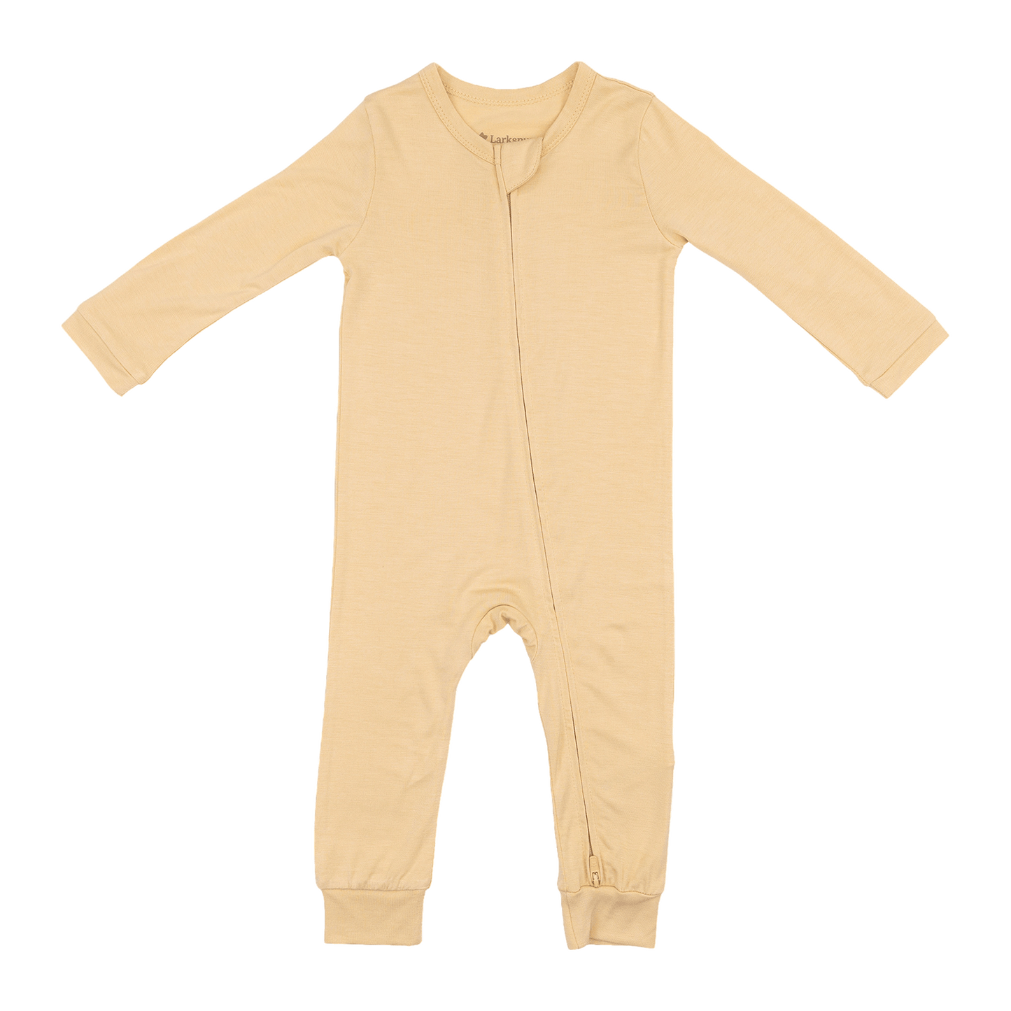 Larkspur Pant Romper Cloudweave Bamboo Long Sleeve Zip Baby Toddler One-piece Bodysuit  Golden Sand