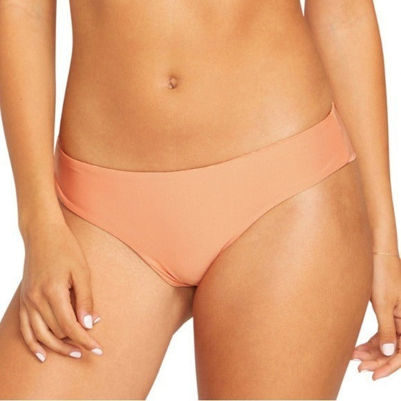 Volcom Simply Seamless Cheeky Bikini Bottom Low-Rise Papaya Pink Swimwear