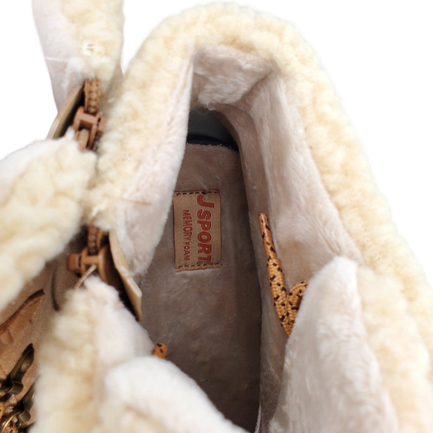 Jsport Boots Woman Faux Fur Shearling Chunky Lug Outdoor Winter Snow Shoes