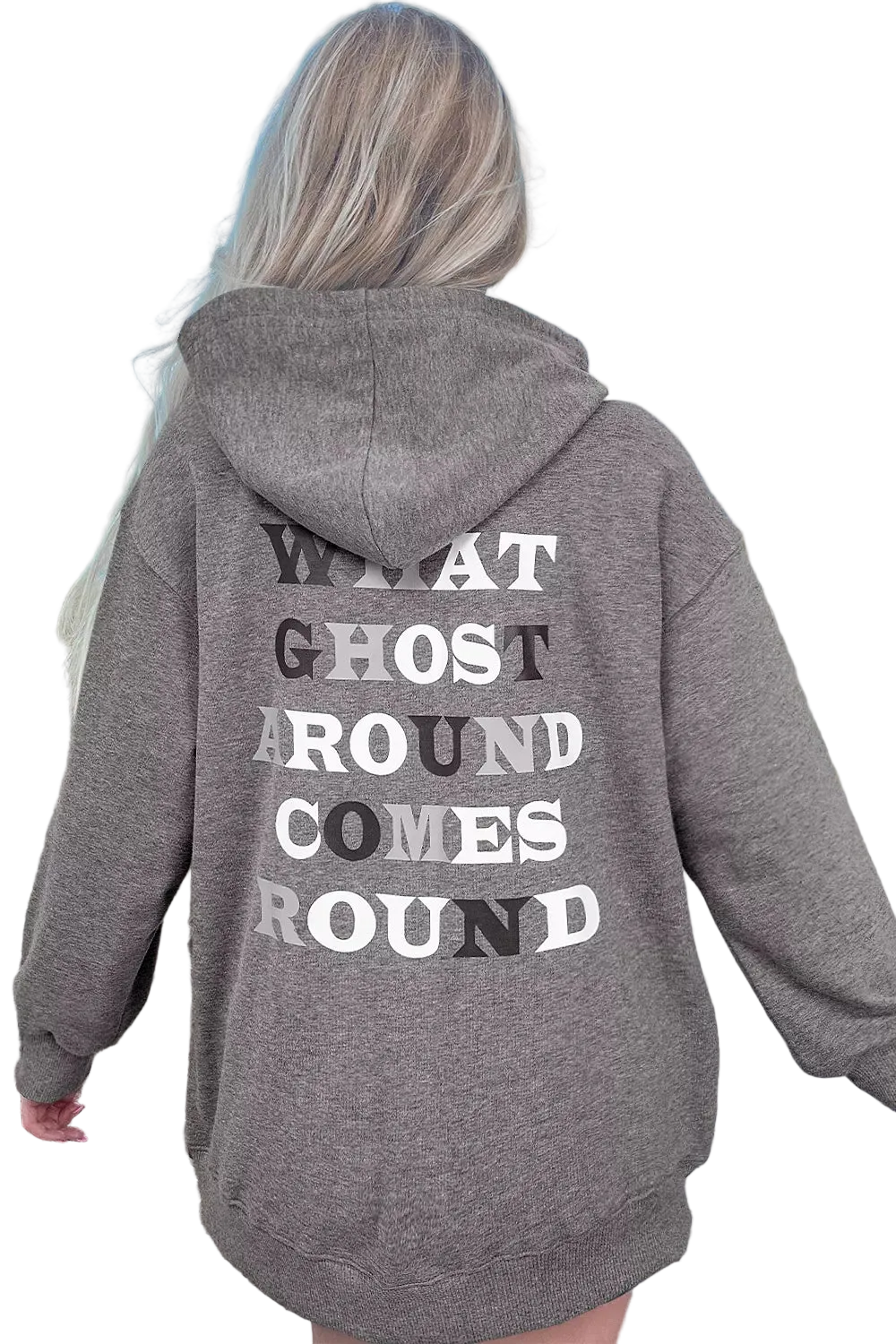 Ghost Around Halloween Pullover Kangaroo Pockets Oversized Hoodie