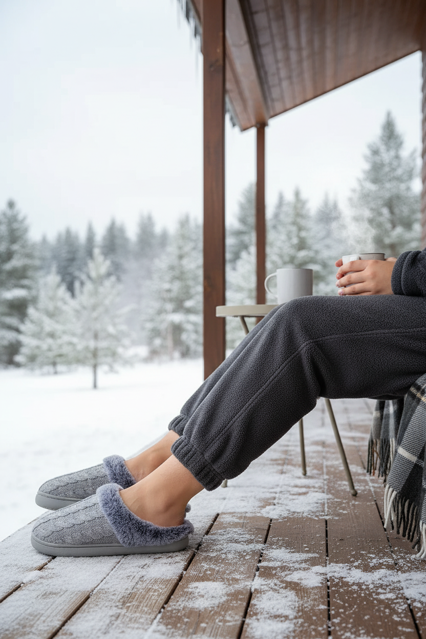 Cable-Knit Fluffy Faux Fur Slippers Cozy Slide Clog Plush Winter Slip-on House Shoes