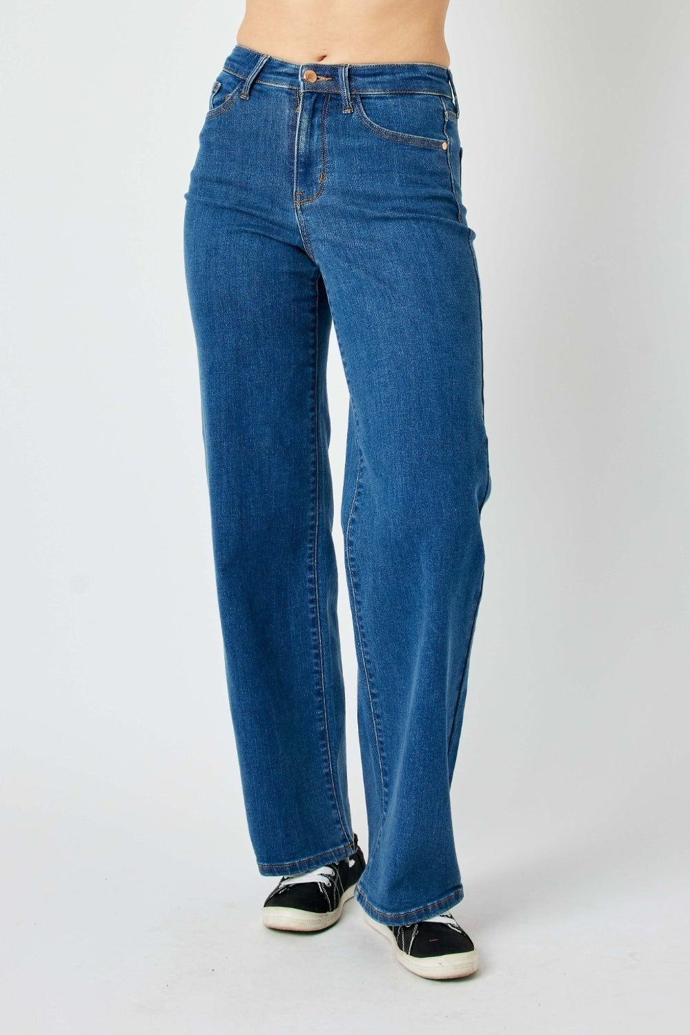 Judy Blue High-Rise Waist Denim Boyfriend Classic Straight Leg Jean Pants