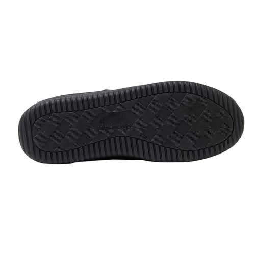 Dearfoams Men Slippers Faux Suede Plush Fur House Shoes Slip-On Black