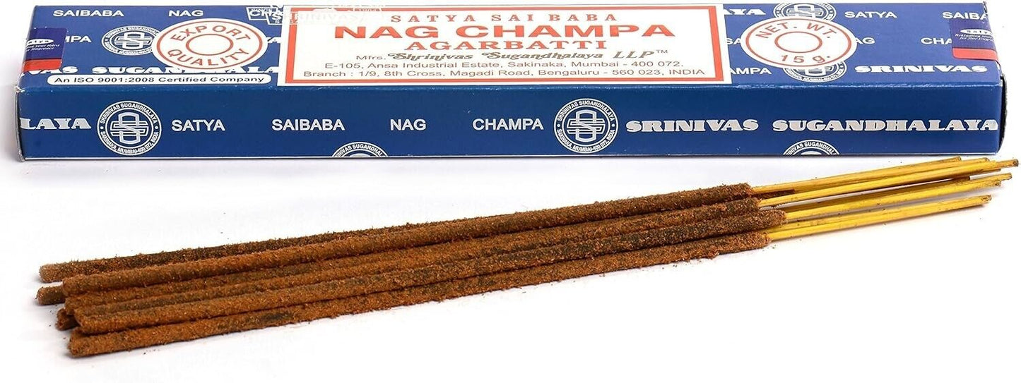 Satya Sai Baba Nag Champa Agarbatti Original Incense Stick 15g Box 12 Sticks/box