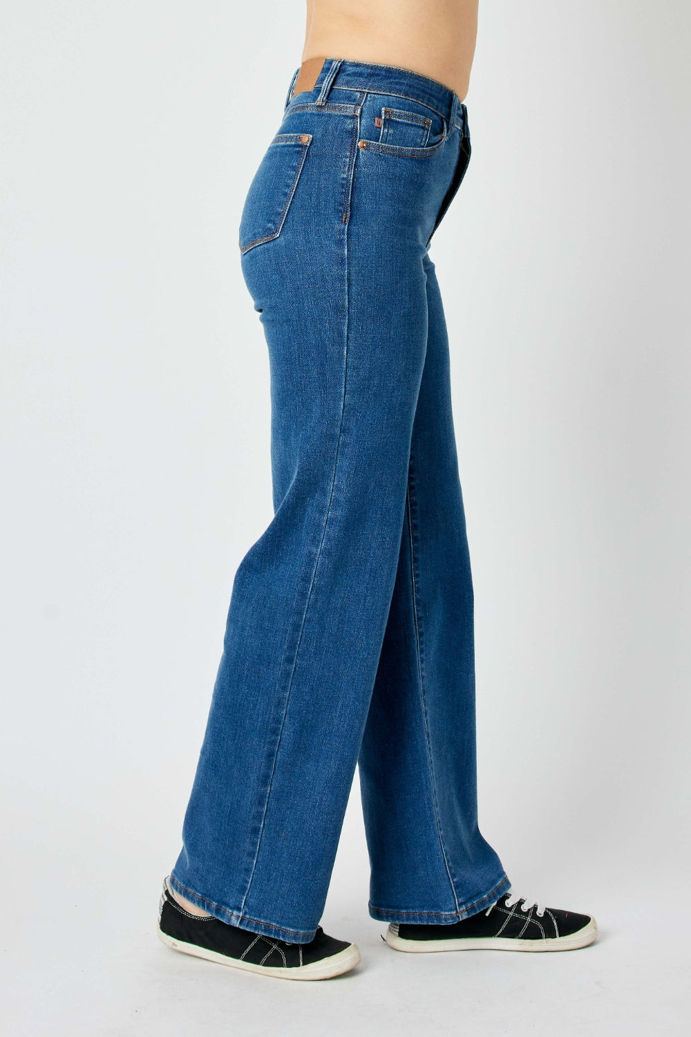 Judy Blue High-Rise Waist Denim Boyfriend Classic Straight Leg Jean Pants