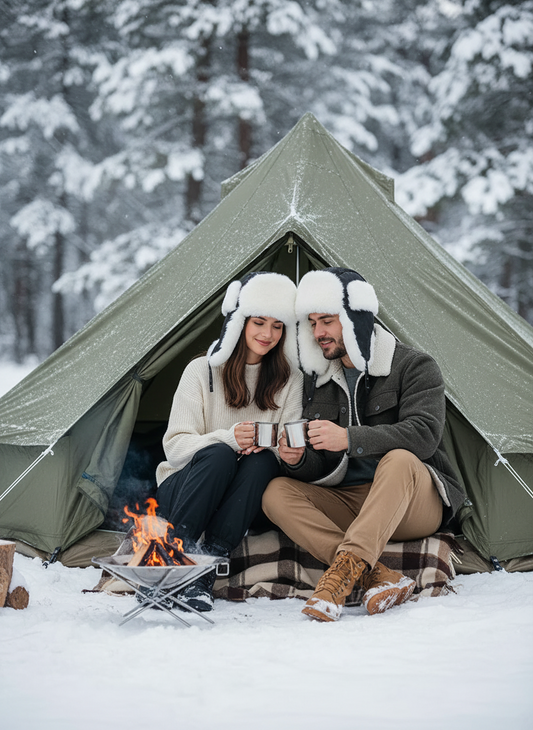 Plush Trapper Hat Winter Thermal Faux Fur Vegan Earflap Snap Closure